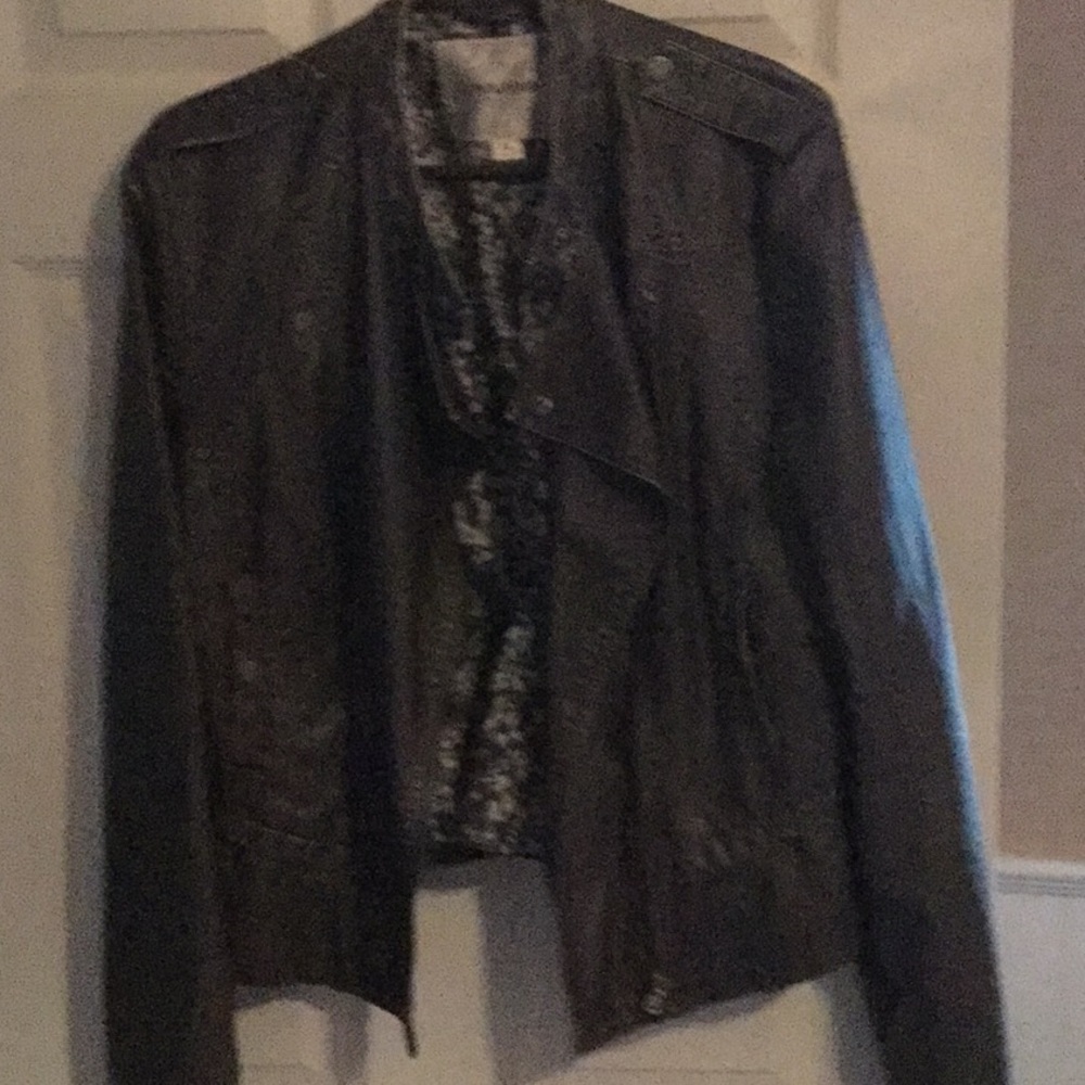 Grey leather jacket